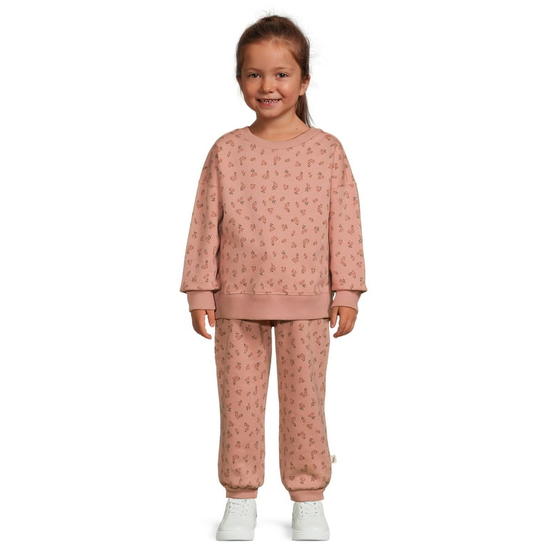easy peasy Toddler Girl Fleece Sweatshirt and Joggers 2 Piece