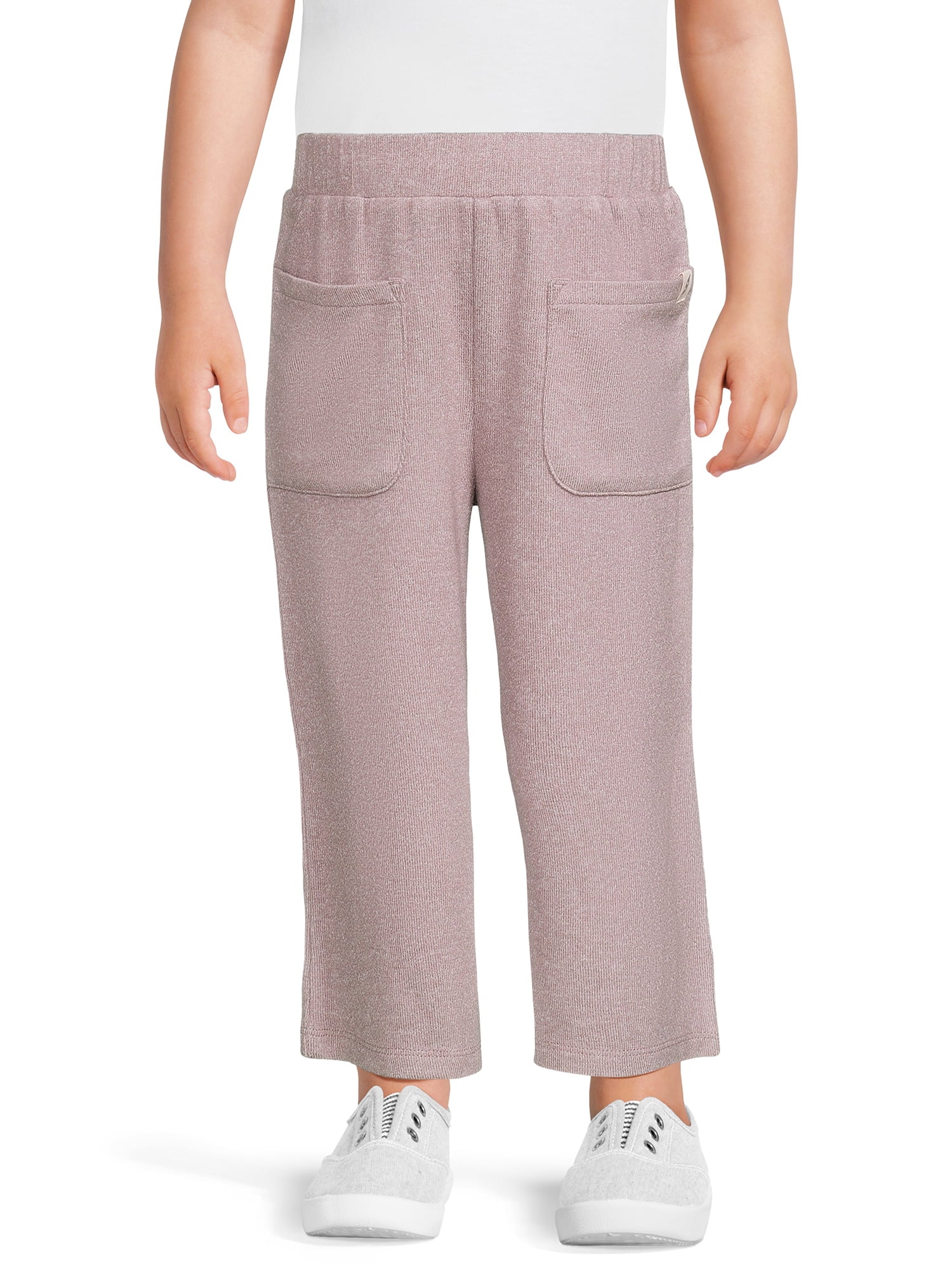 【INCHANT ME】Little Two-Way Training Wide Pants easy-peasy Toddler Girl Hacci Wide Leg Pant, Sizes 12 Months
