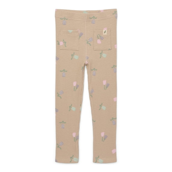 easy-peasy Toddler Girl Holiday Pocket Rib Leggings, Sizes 18M-5T