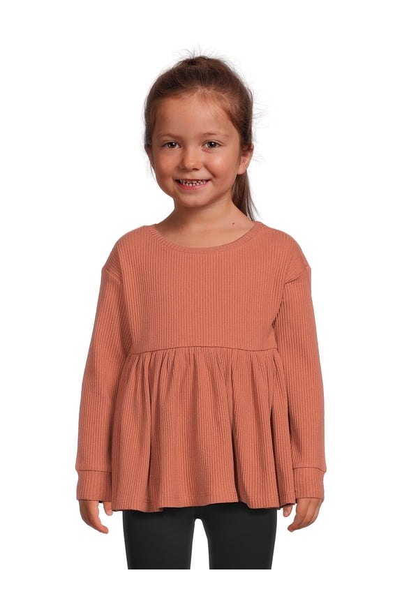 Toddler Girl Long Sleeve Babydoll Top, Sizes 12 Months-5T
