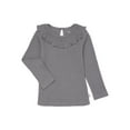 thumbnail image 1 of easy-peasy Toddler Girl Long Sleeve Rib Ruffle T-Shirt, Sizes 18M-5T, 1 of 4