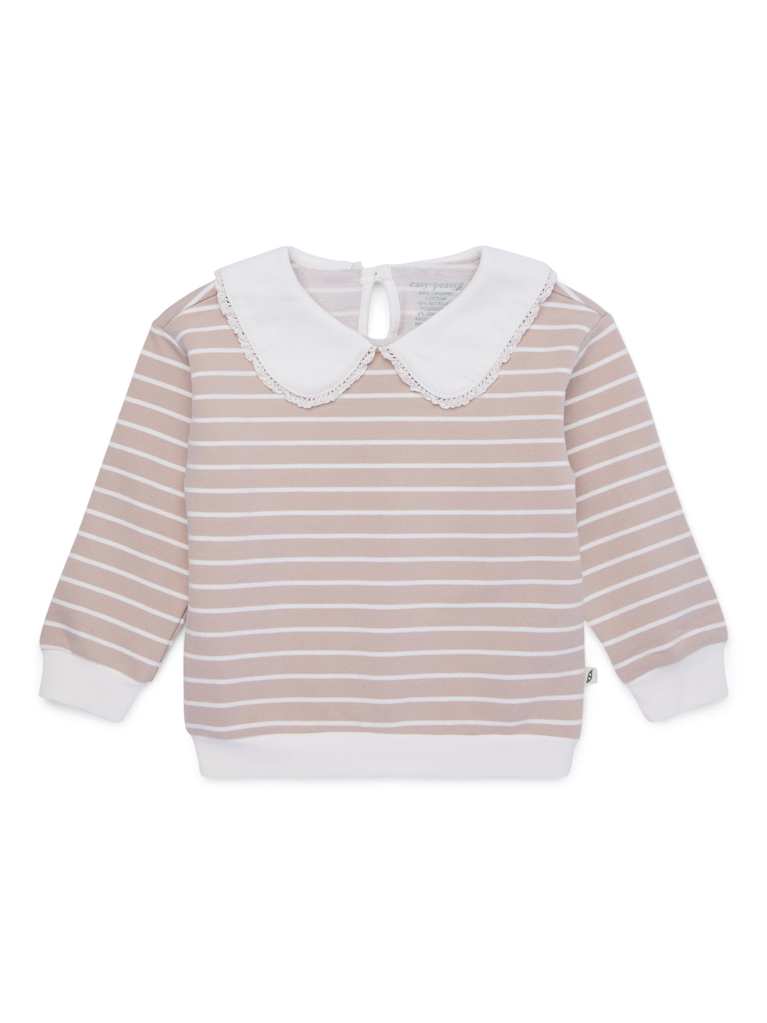 easy-peasy Toddler Girl Peterpan Collar Sweatshirt, Sizes 18M-5T