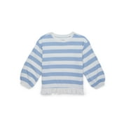 easy-peasy Toddler Girl Pullover Stripe Hacci Sweatshirt, Sizes 18M-5T