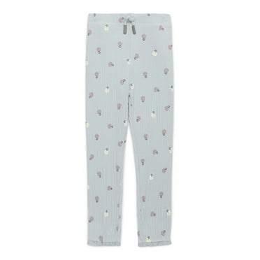 easy-peasy Toddler Girl Lace Hem Rib Leggings, Sizes 18M-5T