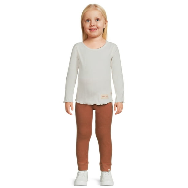 easypeasy Toddler Girl Rib Long Sleeve Top and Leggings, 2Piece