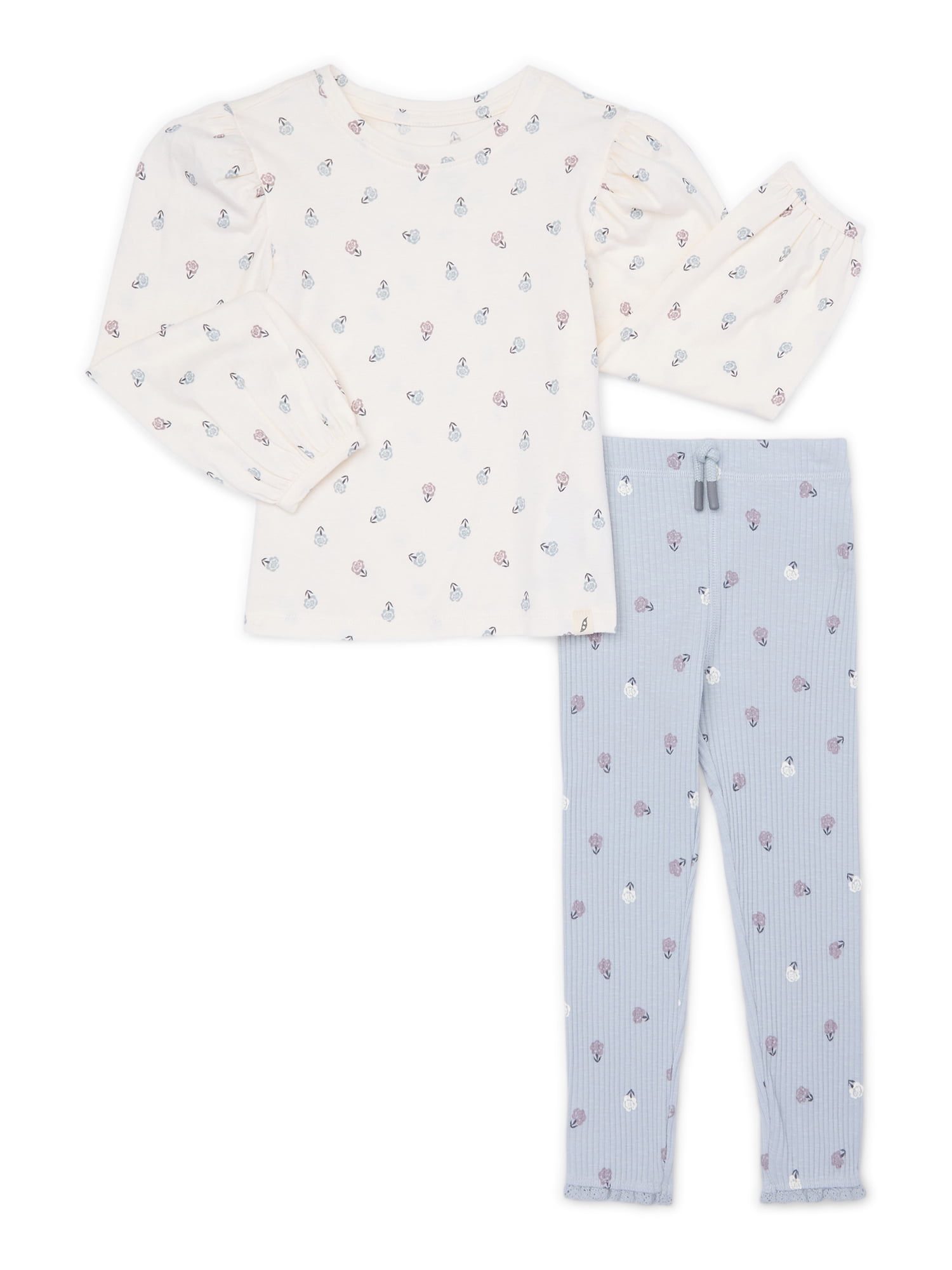 easy-peasy Toddler Girl Jersey T-Shirt and Rib Leggings Outfit Set, 2-Piece, Sizes 18M-5T