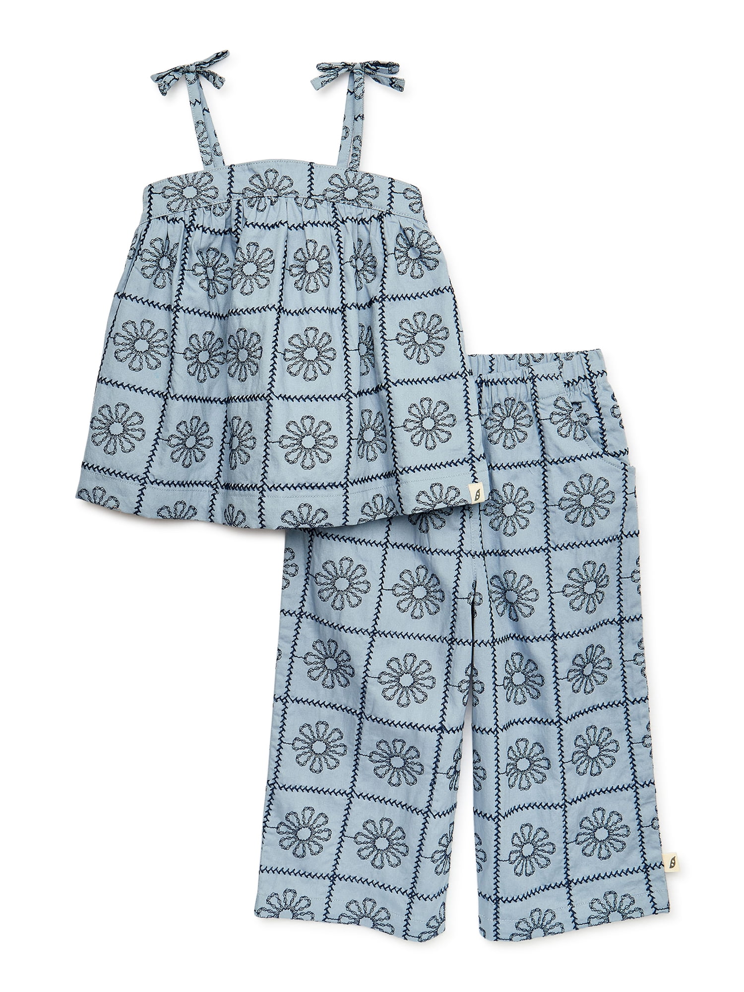 Baby Girl Tiedye Half Red Gray High-waisted Wide Leg Pants