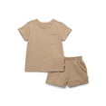 thumbnail image 1 of easy-peasy Toddler Girls Organic Jersey Sleeve Tee & Scallop Shorts Set, 2-Piece, Sizes 18M-5T, 1 of 3