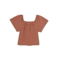 thumbnail image 1 of easy-peasy Toddler Girls Short Sleeve Henley Blouse, Sizes 12 Months - 5T, 1 of 3