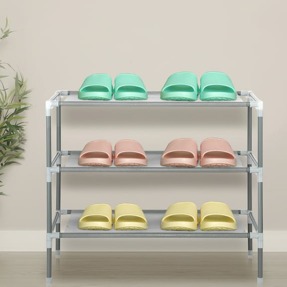 The easy-to-assemble three-layer non-woven shoe rack is made of high-quality materials, durable and trustworthy for long-term use, and is easy to install and clean.