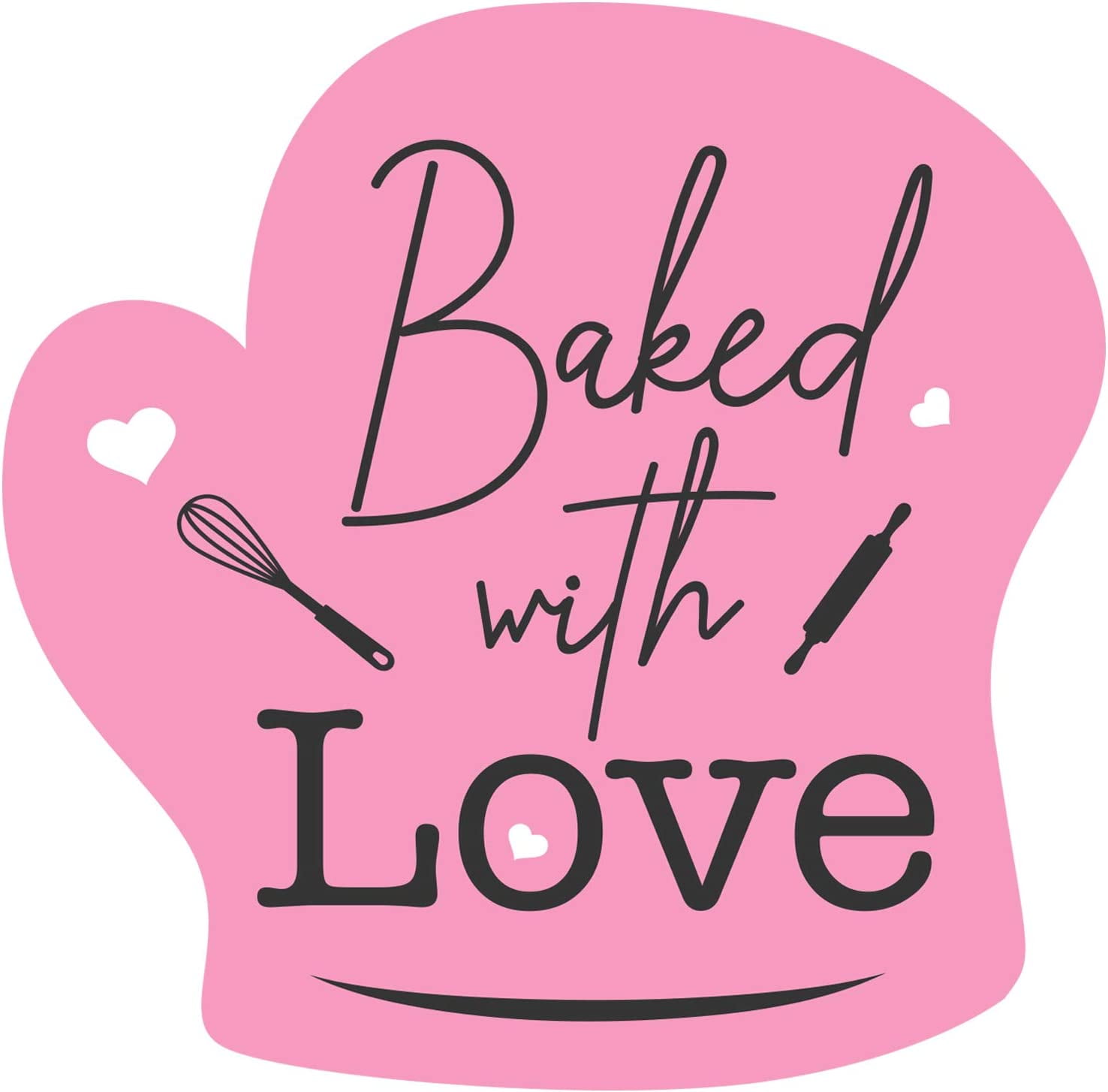 easykart labels 1500 Baked with Love Stickers in Sheets, Dark Grey