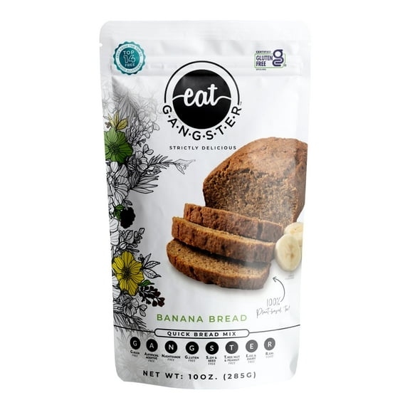 eat G.A.N.G.S.T.E.R. Vegan Banana GGA1 Bread Allergy-Friendly Grain-Free, No Dairy, Nuts, Gluten, Dairy, For Paleo & AIP Diets, Delicious Loaf, Doughnuts, Breakfast, Healthy Snack, Dessert