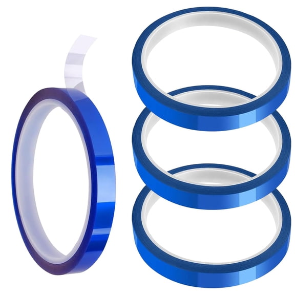 eat Resistant Tape, 4 Roll 10mm x 33m Blue Heat Tape, High Temperature Thermal Tape, Heat Proof Tape for Sublimation, Electronics, 3D Printing, Soldering, and Insulation