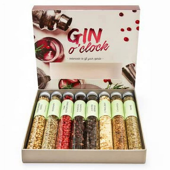 eat.art | Gin O'clock Infuse Your Gin & Cocktails with Premium Botanicals | Cocktail Infusion Kit | 8 Different Flavored Gin Botanicals Herbs Infusions | Gin Gift Set For Men And Women