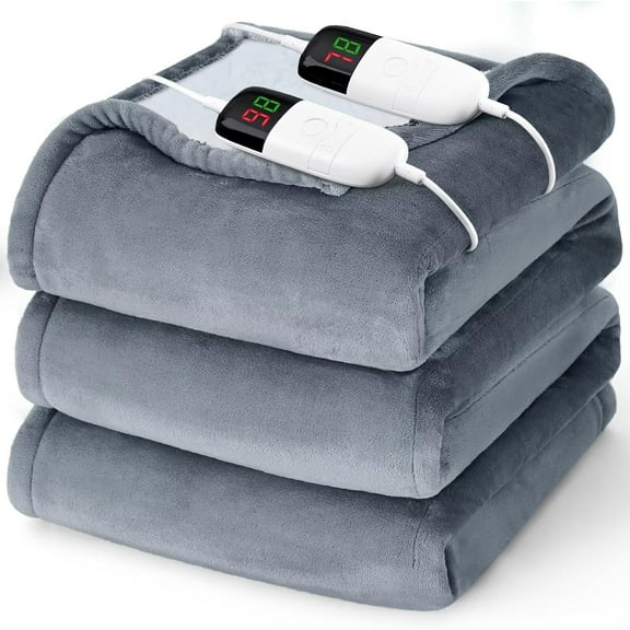 eated Electric Blanket King Size - 90" x 100" eating Blanket wit Dual Control, 10 eating Leels & 8 ours Auto Off, Soft Warm Blanket, Cristmas Birtday Gifts for Senior Grandma