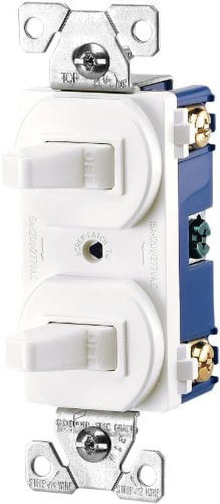 White 15-Amp Single-Pole Combination Toggle Switch