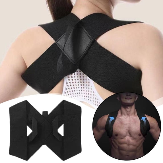 eavy Duty Shoulder Straps & Posture Corrector for Men & Women, Adjustable Back Brace for Hunchback Correction, Bench Press & Weightlifting Support for Gym & Home Office