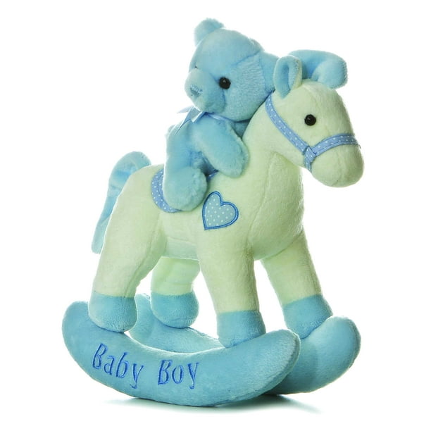 ebba - Medium Blue Musicals! - 12" Baby Boy Rocking Horse - Melodious ...