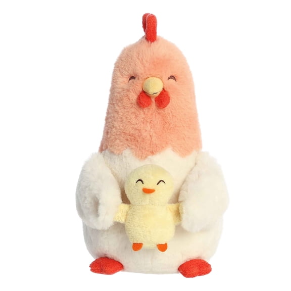 ebba - Medium Multicolor Snuggawugs - 11" Cluck Chicken & Cheepy Chick - Baby Stuffed Animal