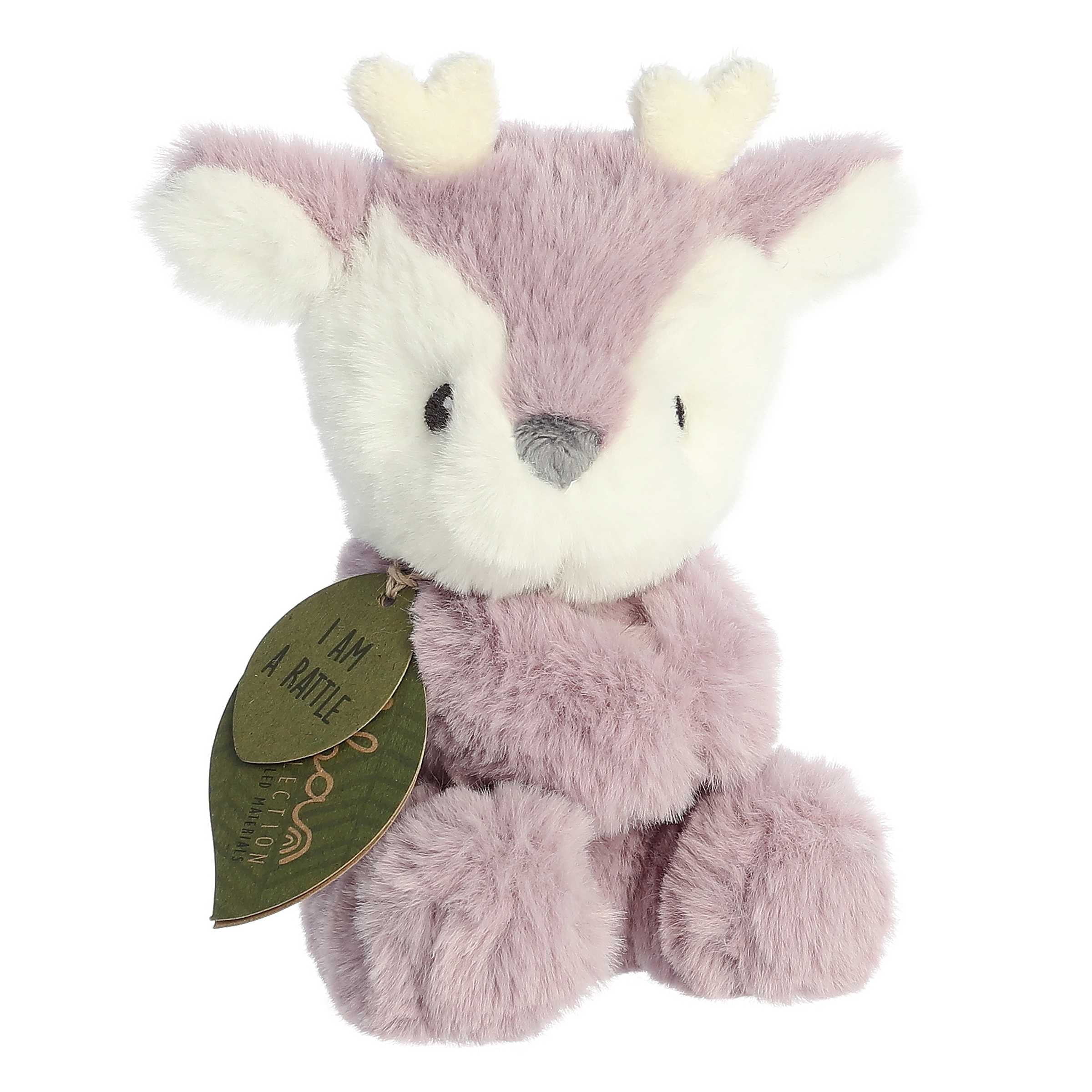 ebba - Small Purple Eco Ebba - 6" Fawn Rattle - Eco-Friendly Baby Stuffed Animal