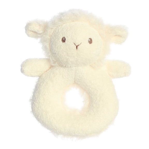 ebba - Small White Cherub Lamb - 6" Rattle - Playful Baby Stuffed Animal