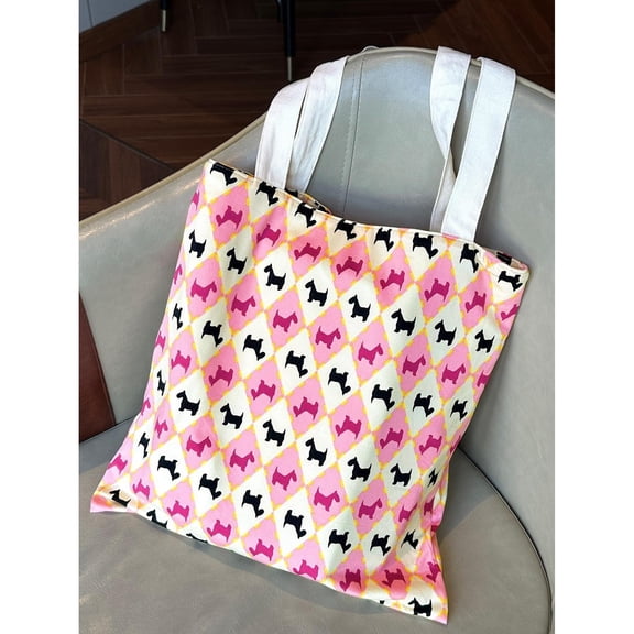 ebukurty Canvas Tote Bag for Women Casual Print Handbag Big Capacity Shoulder Bag，Multicolored