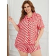 thumbnail image 1 of ebukurty Plus Size Pajama Sets for Women 2 Piece Short Sleeves V-neck Sleepwear, Sizes 1XL-6XL Valentines Pajamas, 1 of 7