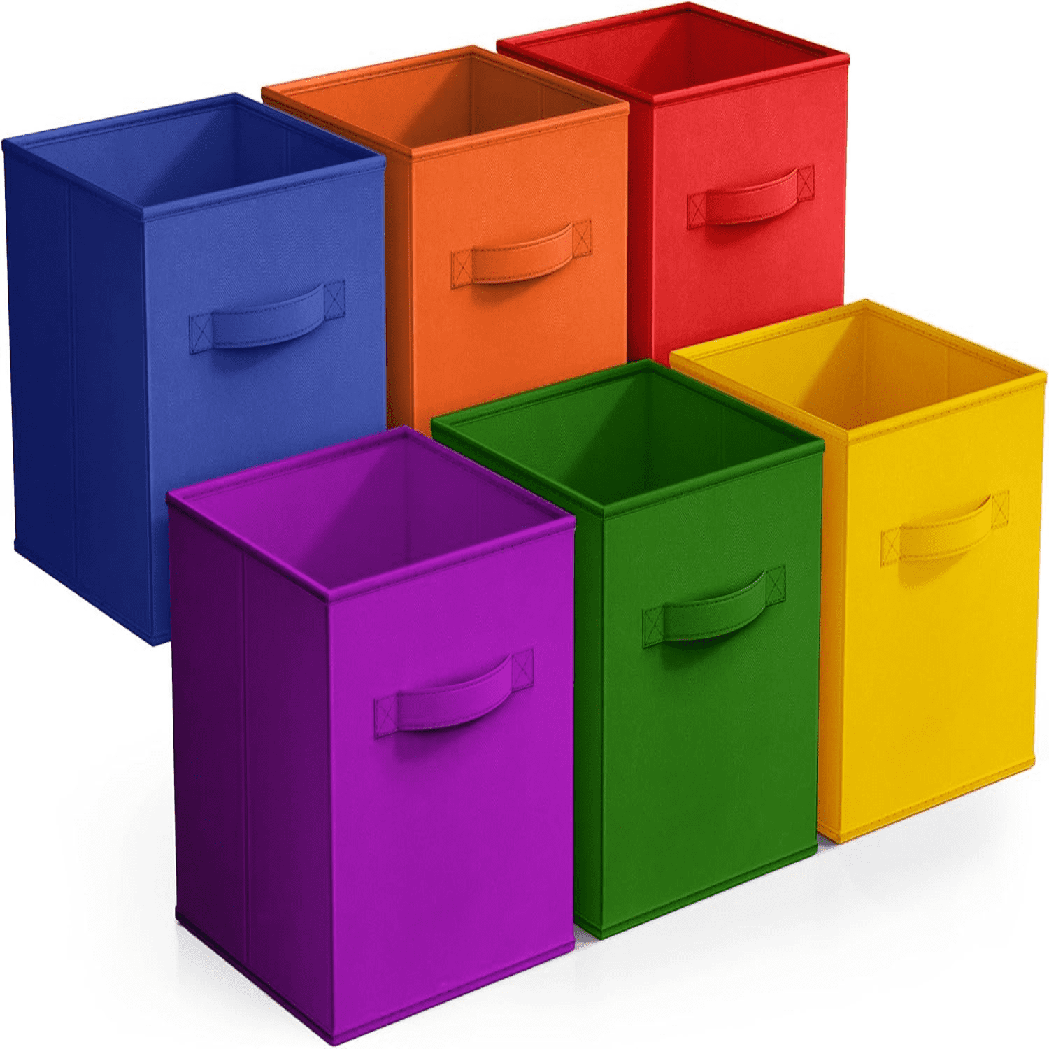 ebyiybnio 11 Inch Storage Bins with Clear Window - 6 Foldable Baskets