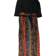 eci Womens Pattern Fit & Flare Dress, Red, Plus Size, 1X