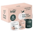 thumbnail image 1 of ecoHiny Premium & Soft Bamboo Toilet Paper | 6 Mega Rolls, 3 Ply & 350 Sheets | Tree Free Toilet Tissues | Plastic Free Packaging Packaging, 1 of 8