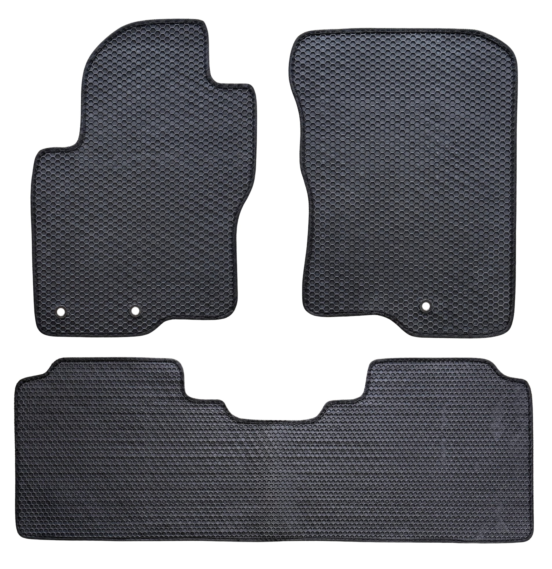 ecoMats All Weather Floor Mats for 2011 to 2021 Nissan Frontier Crew Cab, Front and Rear, Honeycomb