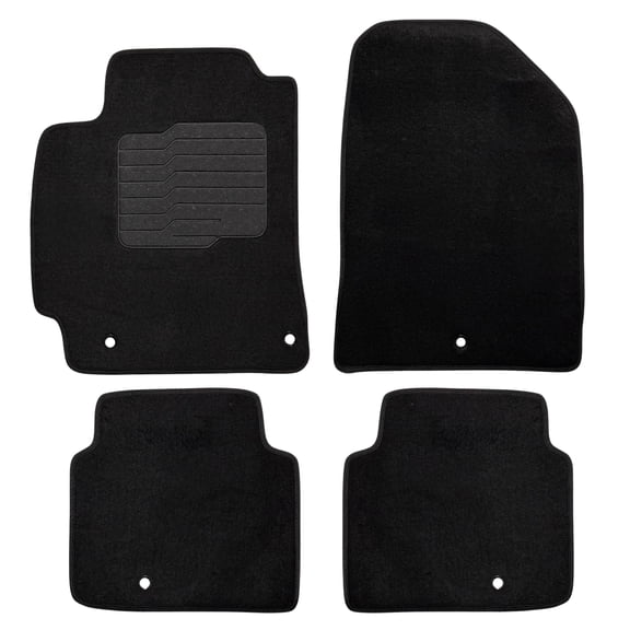 ecoMats Carpet Floor Mats Fit for 2017 to 2020 Hyundai Elantra, with Anti Slip Driver Heel Pad and Safety Locks, Front and Rear, Black