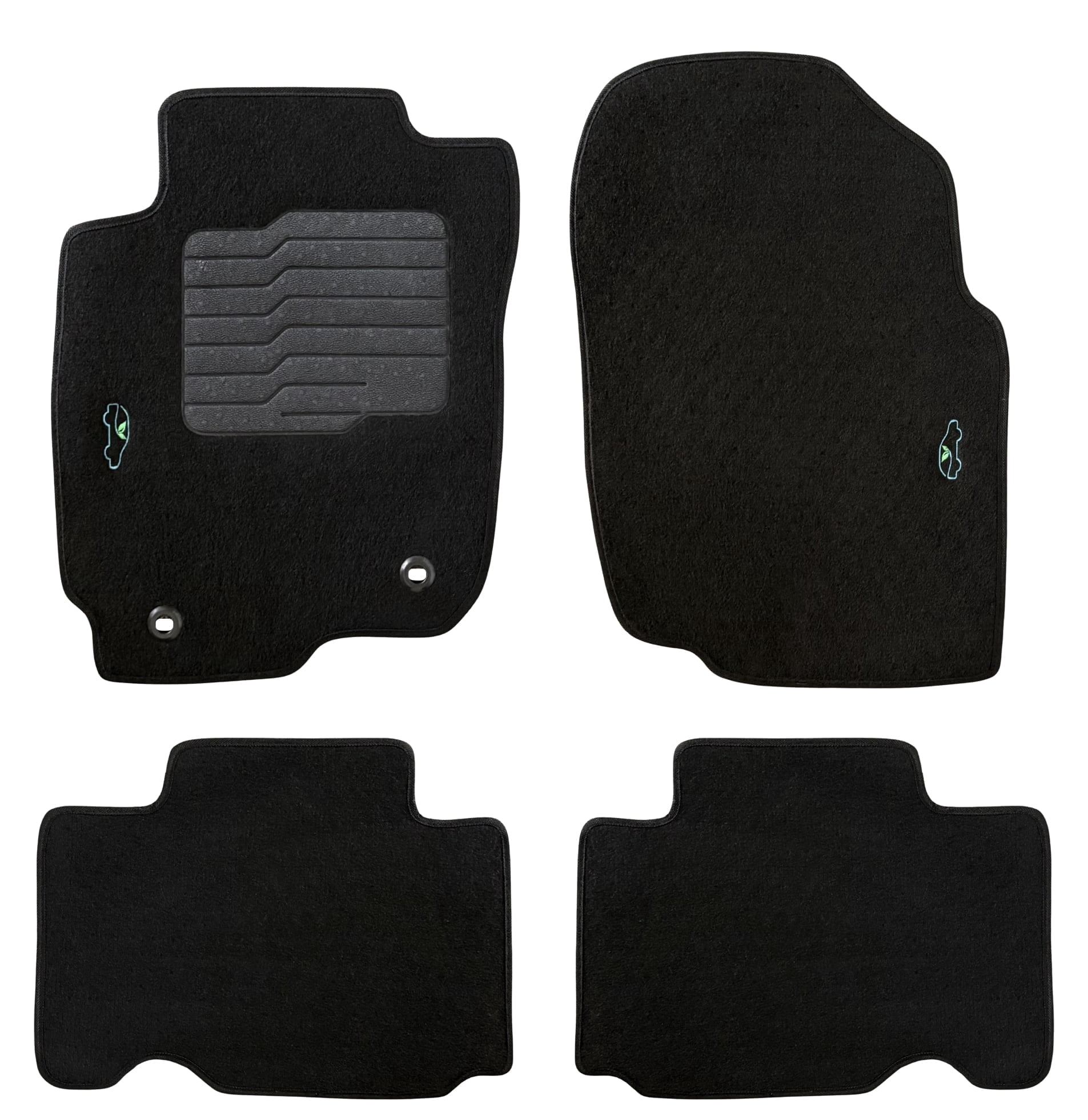 ecoMats Carpet Floor Mats for 2013 to 2018 Toyota Rav-4 with Safety Locks, Front and Rear, Black, Perfect Fit RAV4