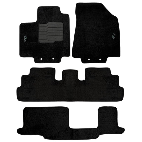 ecoMats Carpet Floor Mats for 2022 to 2026 Nissan Pathfinder (8 Seat Models), Front, Rear and 3rd Row, Black