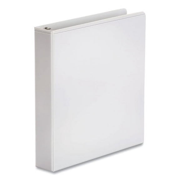 economy round ring view binder, 3 rings, 0.5" capacity, 11 x 8.5, white, 12/carton | Bundle of 5 Cartons