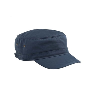 Mega Cap Distressed Washed Cadet Army Cap - Grey Cotton Faded Brim Adjustable Hat
