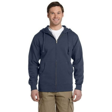 econscious Men's Organic/Recycled Full-Zip Hooded Sweatshirt - PACIFIC - M