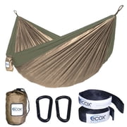 ecox Outdoors parachute Hammock Single with 2 Tree Straps, Portable Lightweight Nylon comfortable for Backpacking, camping, Travel, Beach, Backyard, Patio, Hiking