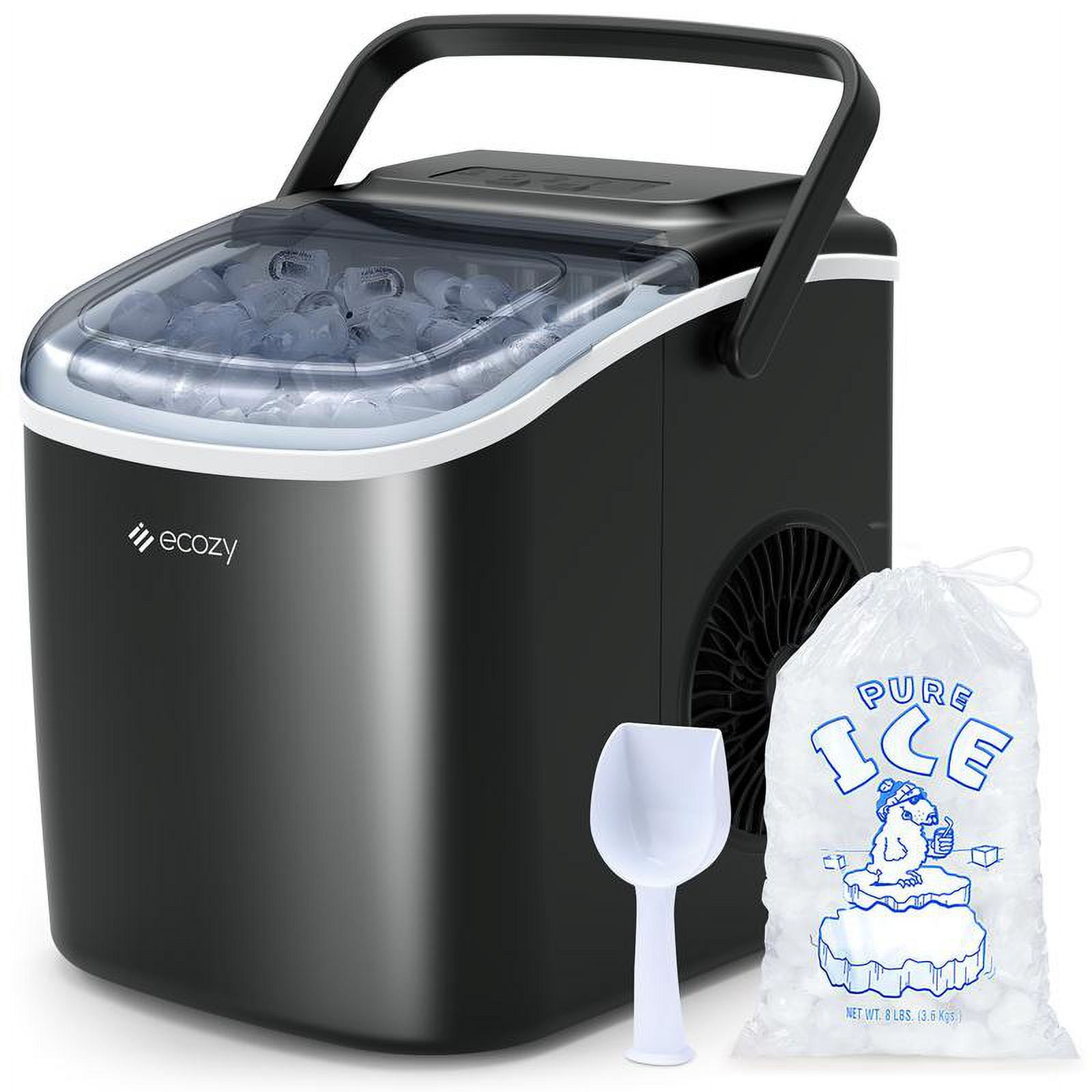 ecozy Portable Countertop Ice Maker Machine, 9 Ice Cubes in 6 Minutes