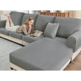 thumbnail image 1 of ectional Couch Covers for Sofa Cushion L Shaped Couch Cover Washable Soft Couch Cushion Covers Stretch Sofa Slipcovers with 2 Pcs Pillowcases(4-Piece 3 Seater, 1 of 14