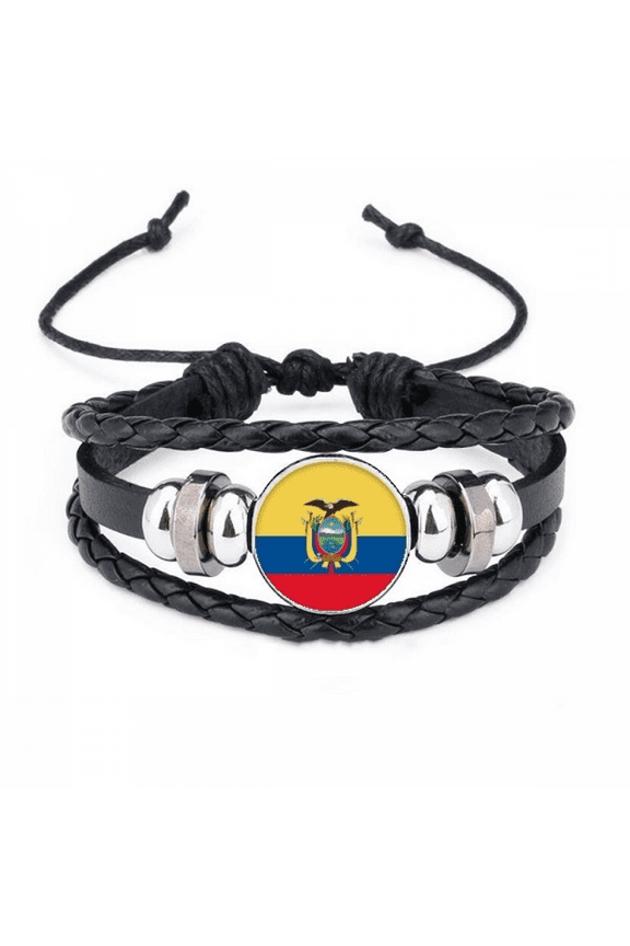 ecuador national flag south amecountry bracelet braided leather woven wristband