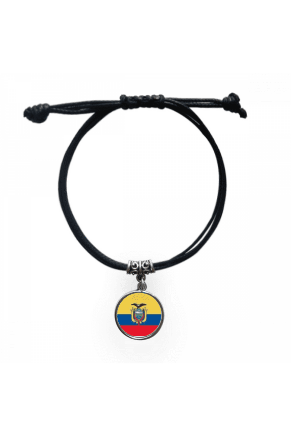 ecuador national flag south amecountry bracelet leather wristband black jewelry