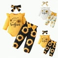 thumbnail image 1 of eczipvz 18 Month Girl Clothes Girl Clothes Romper Pants Set Floral Fall Outfits Cute Baby Clothes Girl(Yellow,3-6 Months), 1 of 9