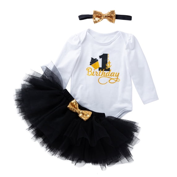eczipvz 1st Birthday Outfit Girl Babies First Birthday Outfit Sweet Girls Dress 1 Year Old Size 12-24 Months