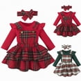 thumbnail image 1 of eczipvz 24 Month Girl Clothes Baby Girl Dress Clothes Winter Outfits Top Romper Overalls Dresses Suspender Skirt Set for Girls(Red,18-24 Months), 1 of 9