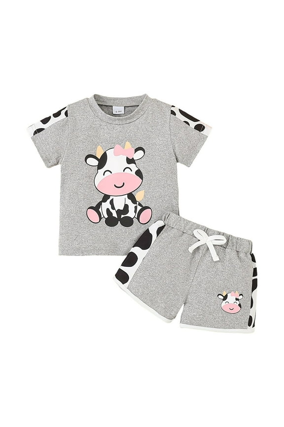 3 Months Baby Girl Clothes Romper Shorts Set Floral Summer Outfits Cute Baby Clothes Girl Grey,18-24 Months