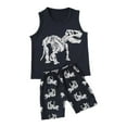 thumbnail image 1 of eczipvz 3t Summer Clothes Boy Toddler Baby Boy Clothes Shorts Set Dinosaur Print Shirt Short Sleeve Top Solid Shorts Summer Outfit White 3-4 Years, 1 of 5