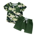 thumbnail image 1 of eczipvz 3t Summer Clothes Boy Toddler Boy Clothes Baby Summer Outfit Dinosaur Letter Print Cotton Tops+Elastic Shorts 2pcs AG 2-3 Years, 1 of 7
