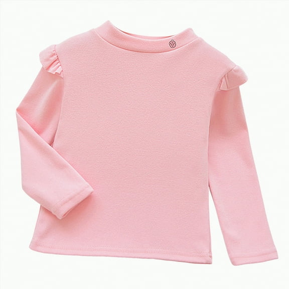 eczipvz 4t Girls Shirts Girls Ruffle Long Sleeve Shirts Kids Crewneck Tee Tops Casual Cute Fall Blouse(Pink,6-7 Years)