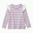 thumbnail image 1 of eczipvz 4t Girls Shirts Girls Ruffle Long Sleeve Shirts Kids Crewneck Tee Tops Casual Cute Fall Blouse(Purple,2-3 Years), 1 of 3